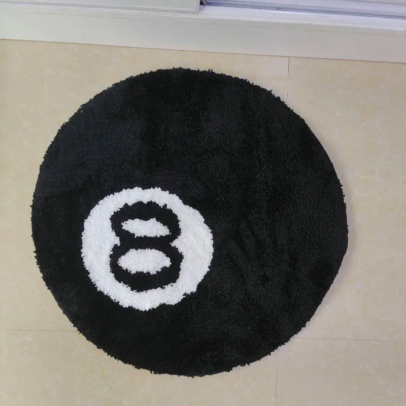 8 ball round rug