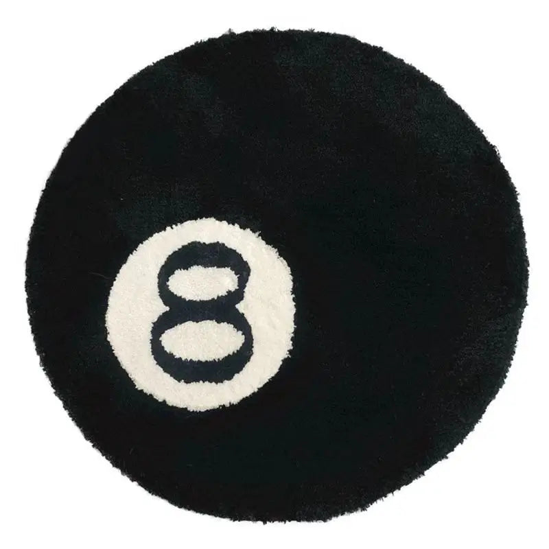 8 ball round rug