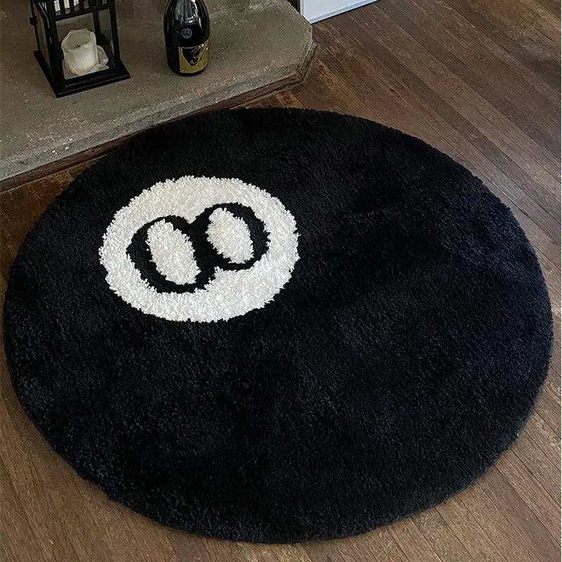 8 ball round rug
