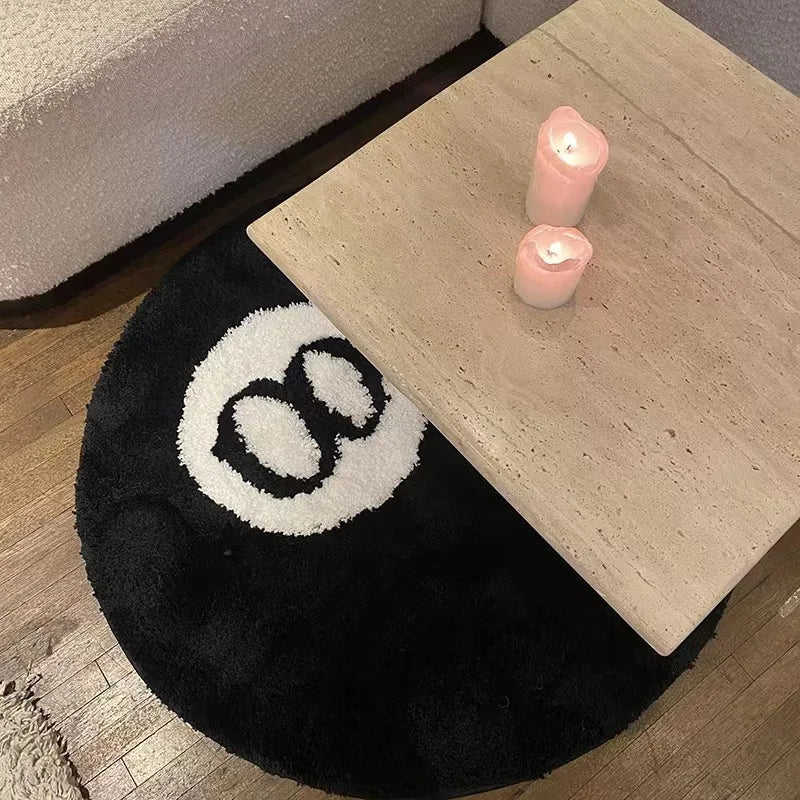 8 ball round rug