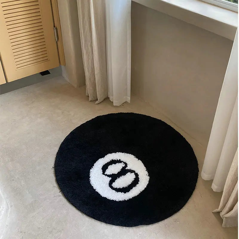 8 ball round rug