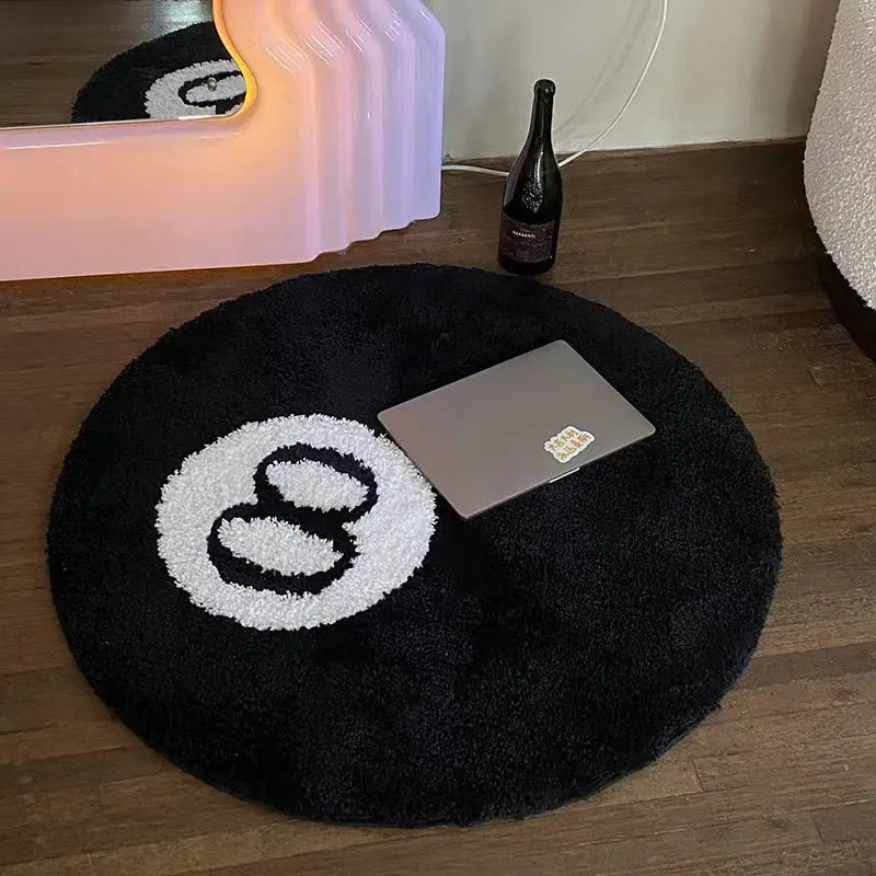 8 ball round rug