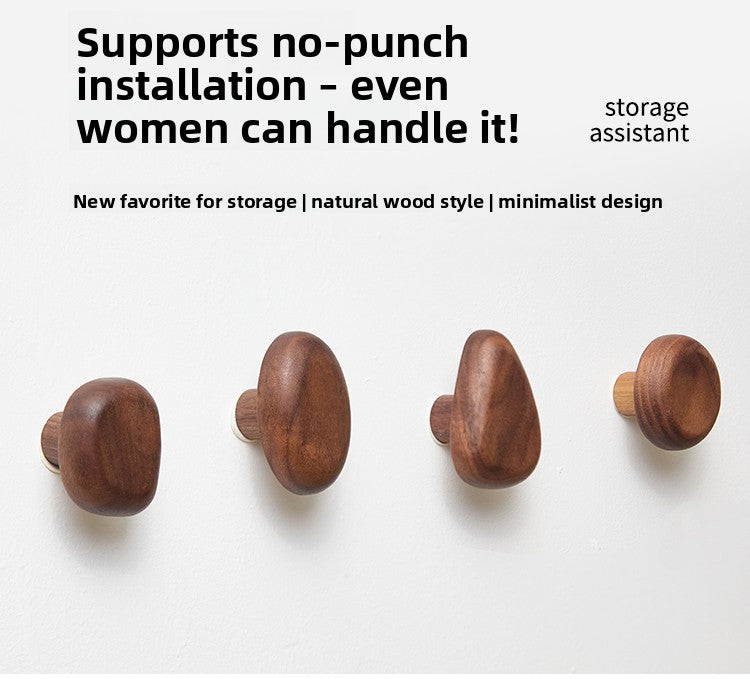 Pebble Shape Wooden Wall Hook