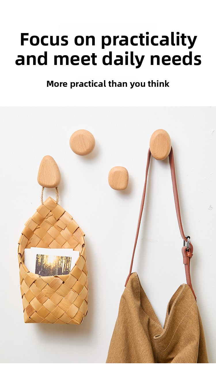 Pebble Shape Wooden Wall Hook