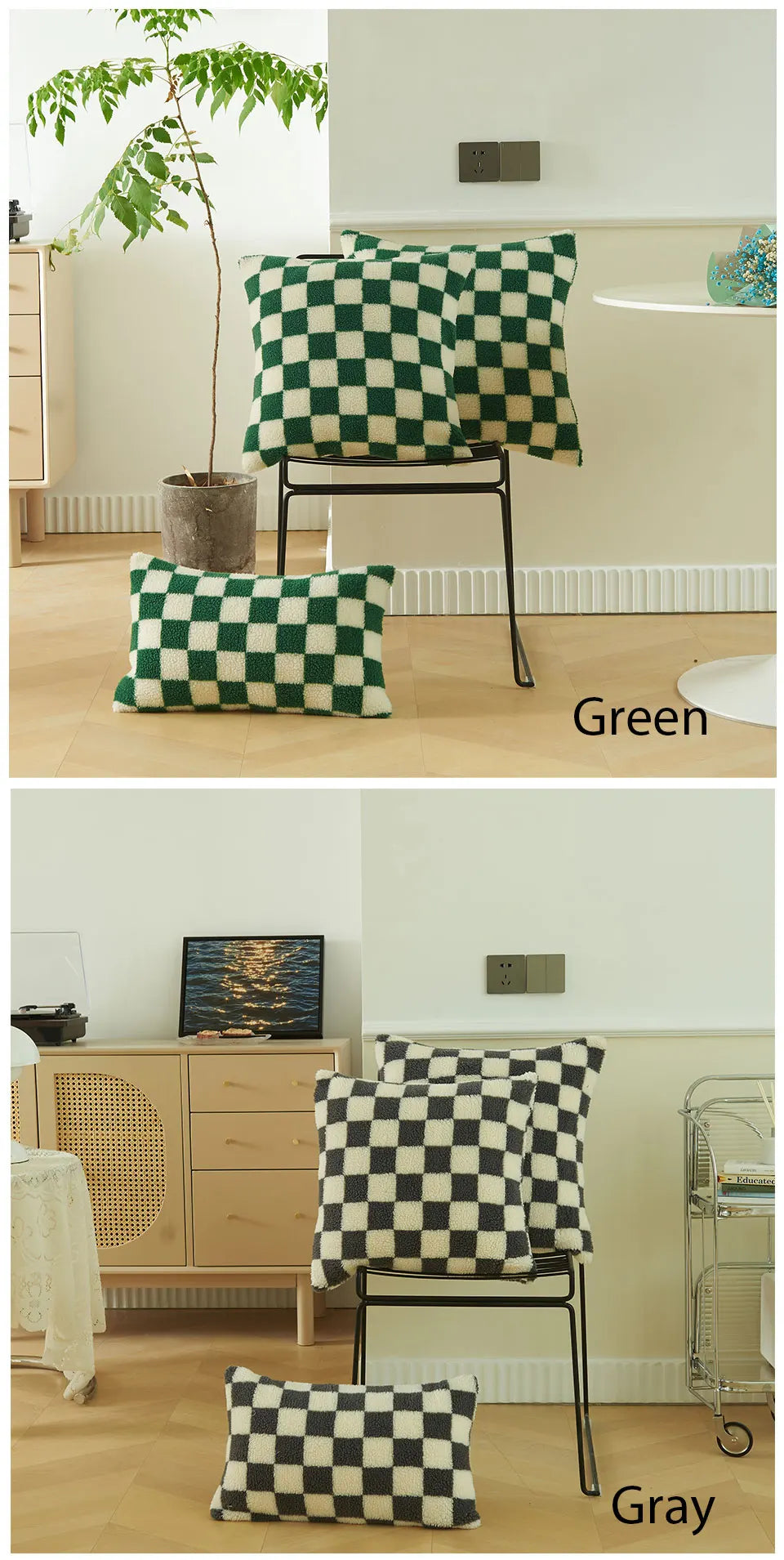 Checkered cushion covers - set of 2