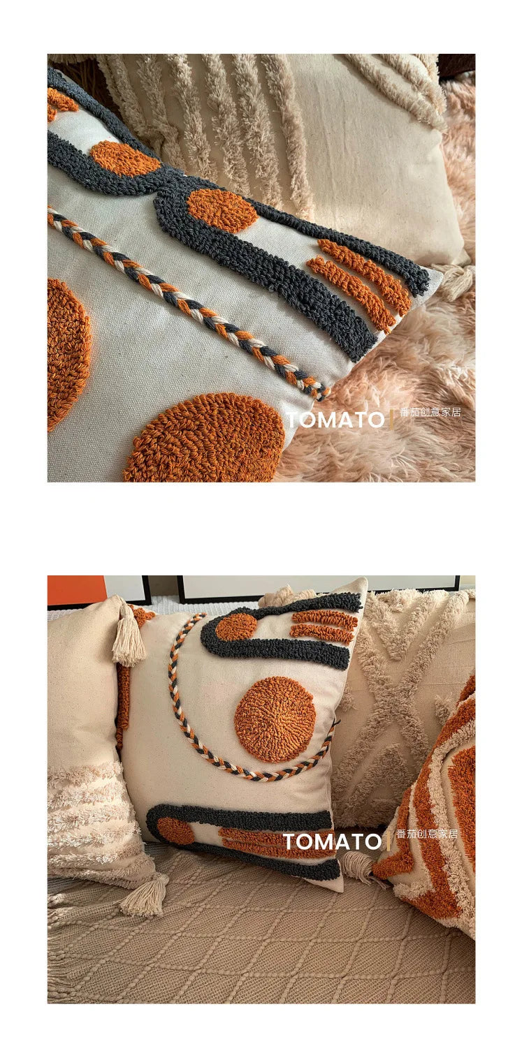 Bohemian Embroidered Tassel Cushion Cover