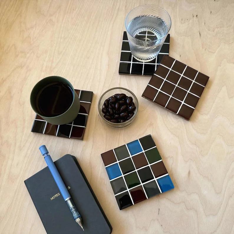Mosaic glass style tile coaster