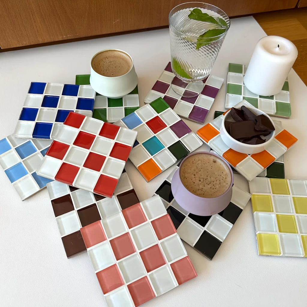 Mosaic glass style tile coaster