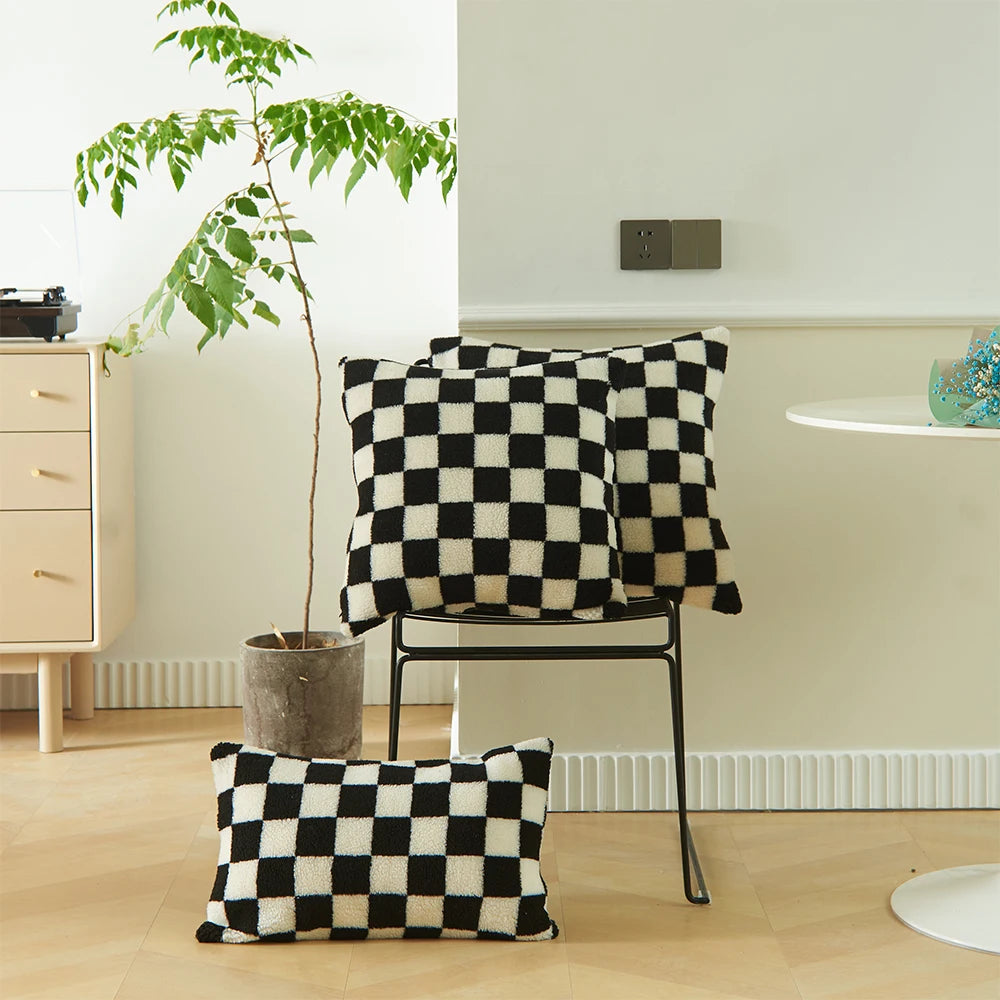 Checkered cushion covers - set of 2