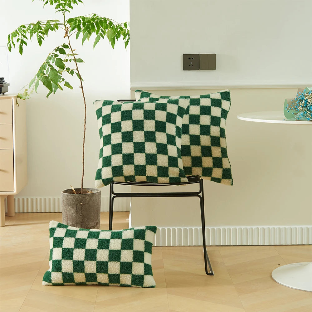 Checkered cushion covers - set of 2