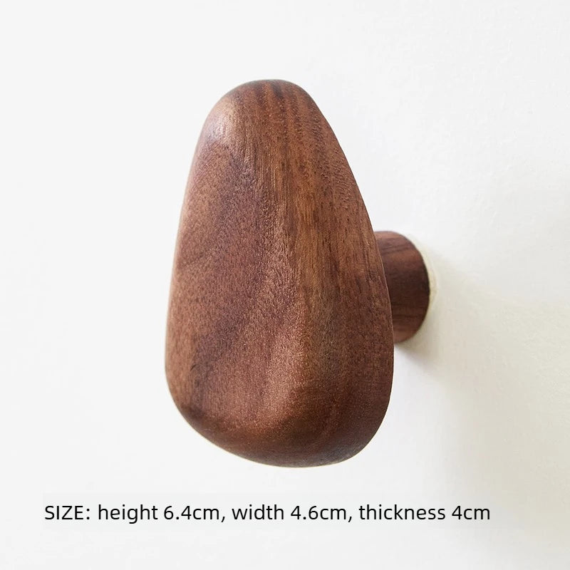 Pebble Shape Wooden Wall Hook