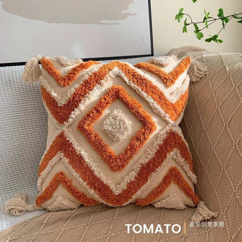 Bohemian Embroidered Tassel Cushion Cover