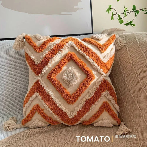 Bohemian Embroidered Tassel Cushion Cover