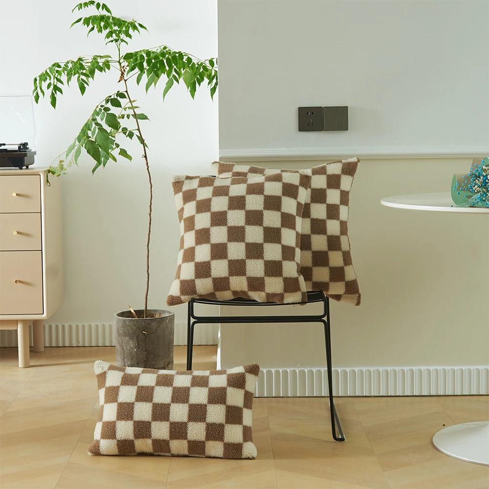 Checkered cushion covers - set of 2
