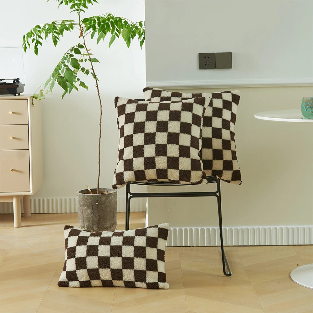 Checkered cushion covers - set of 2
