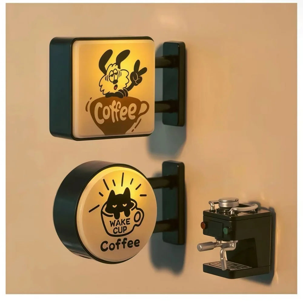 Retro coffee fridge magnet