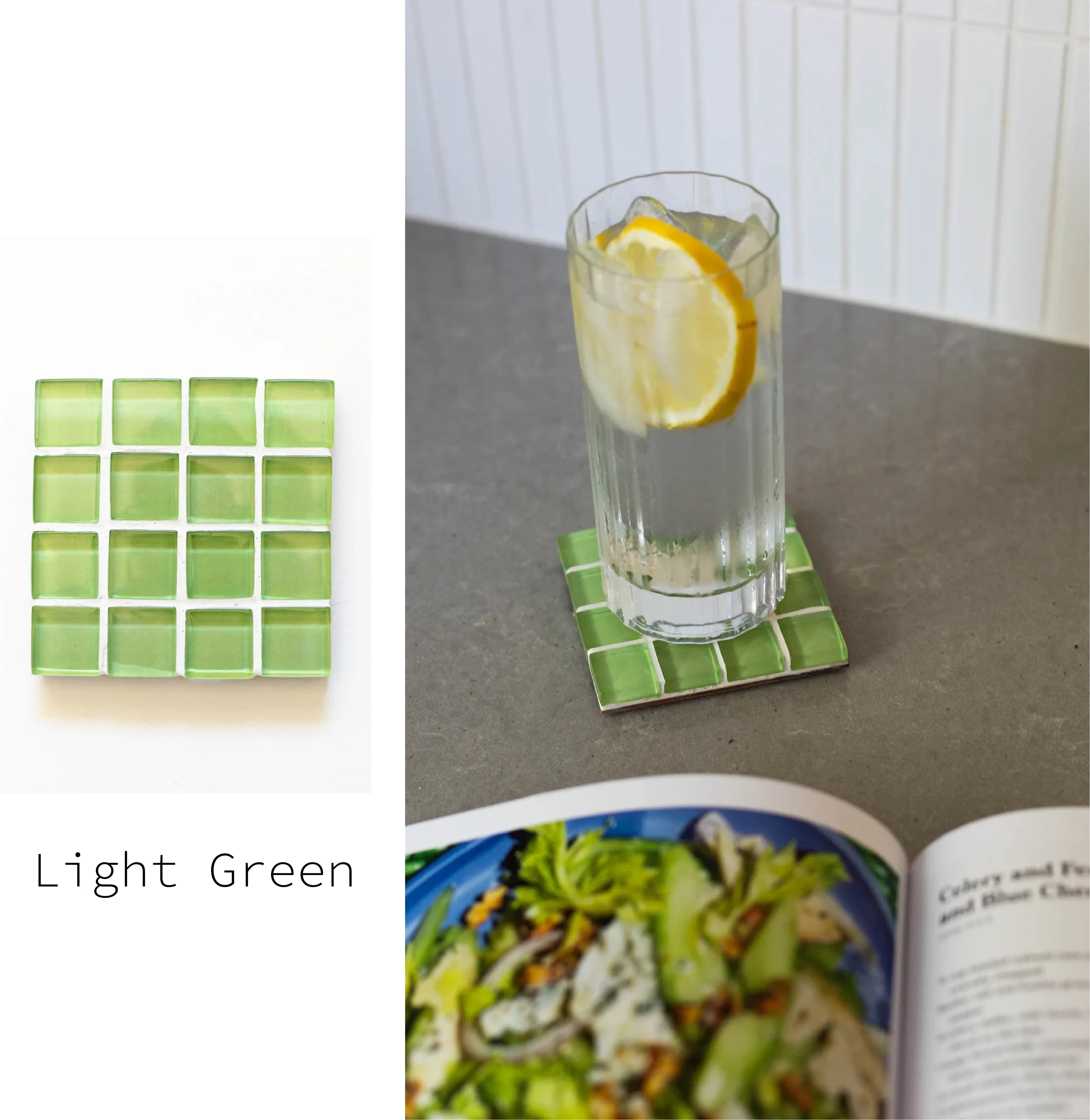 Mosaic glass style tile coaster