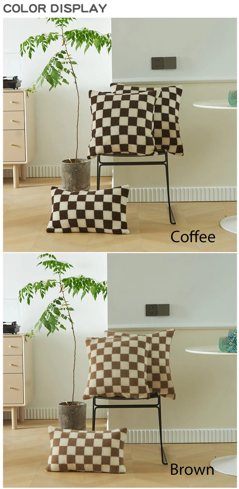 Checkered cushion covers - set of 2