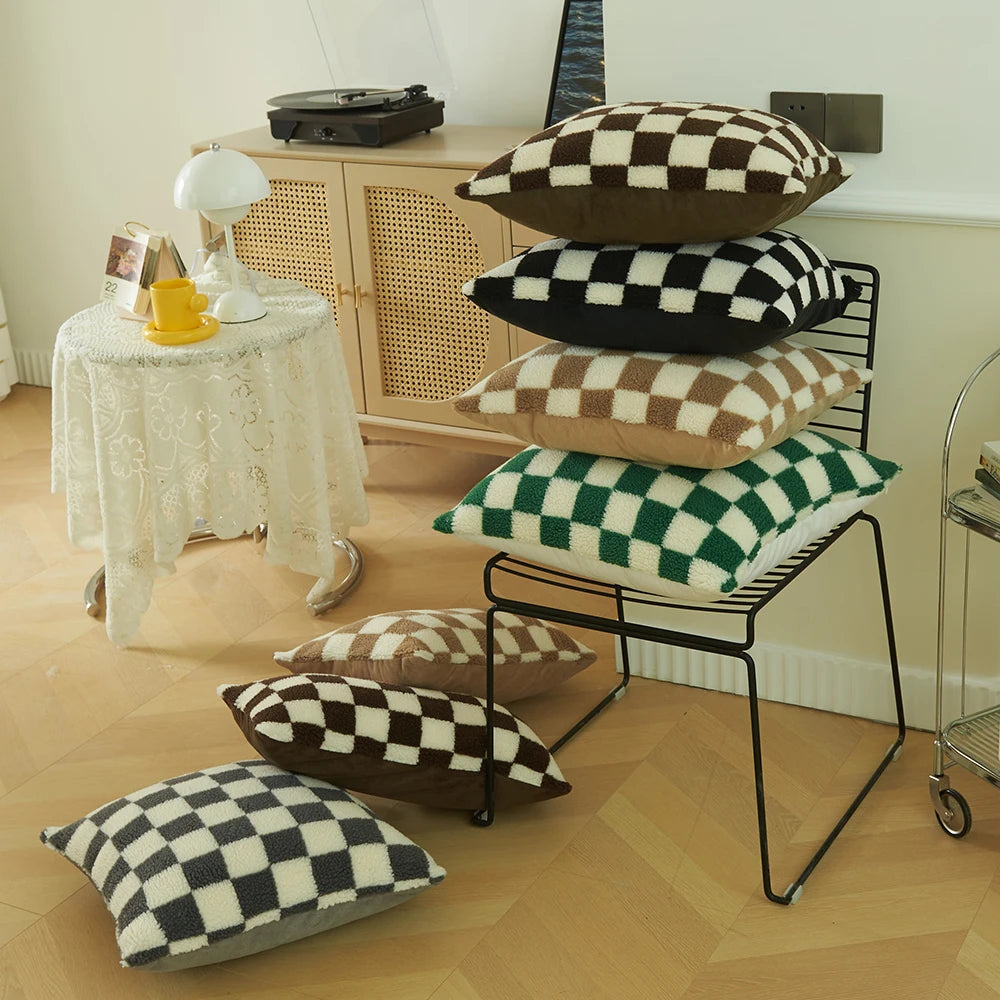 Checkered cushion covers - set of 2