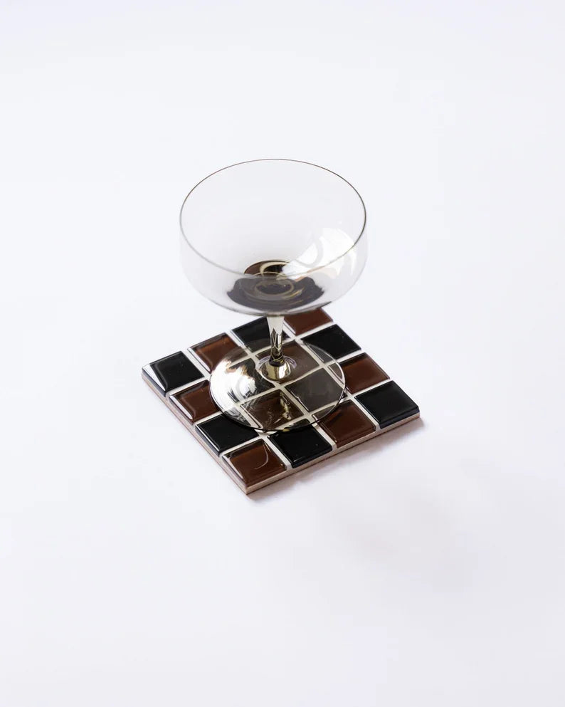 Mosaic glass style tile coaster