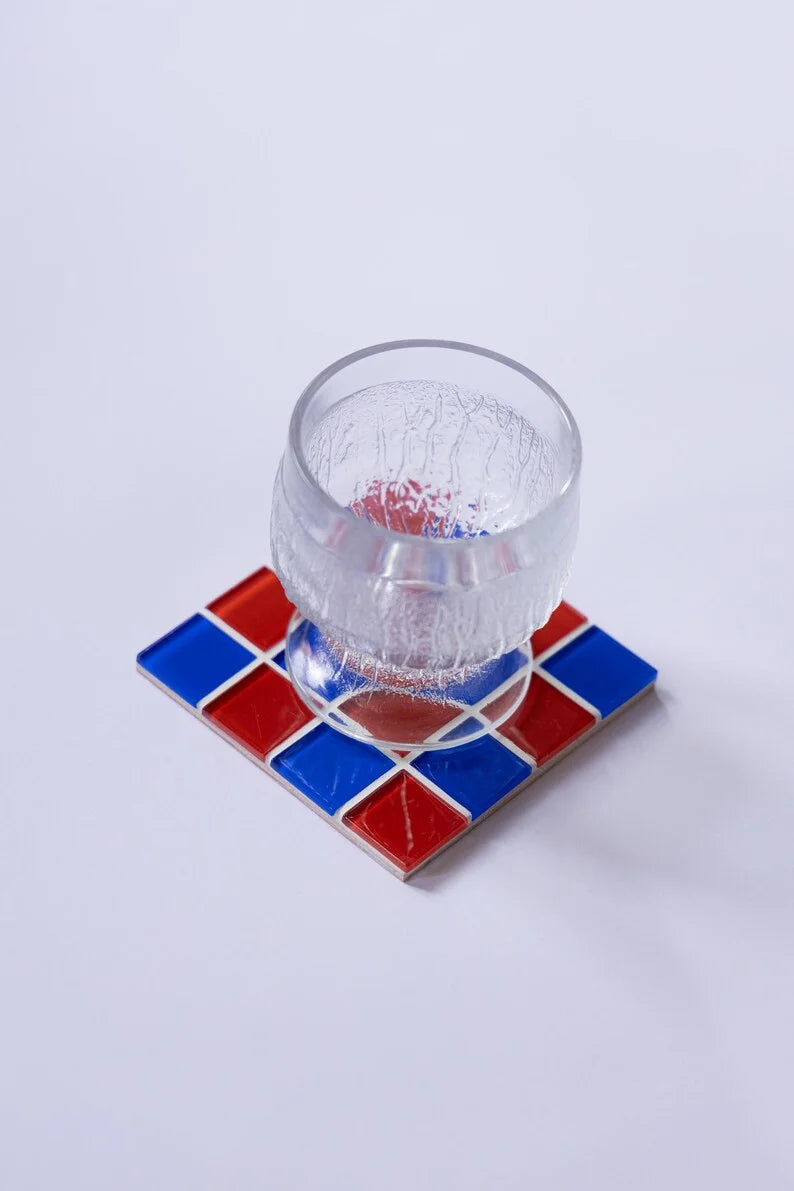 Mosaic glass style tile coaster