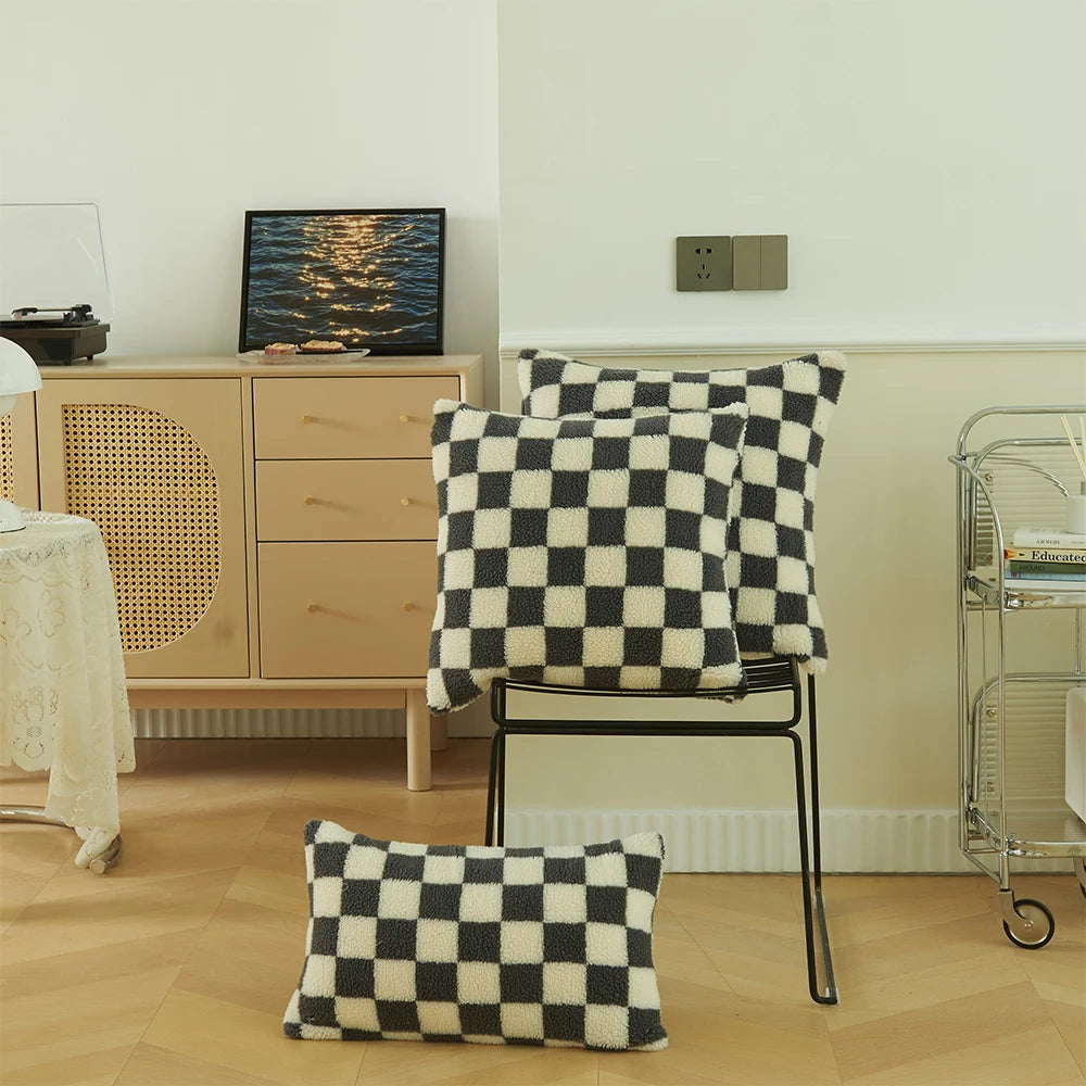 Checkered cushion covers - set of 2
