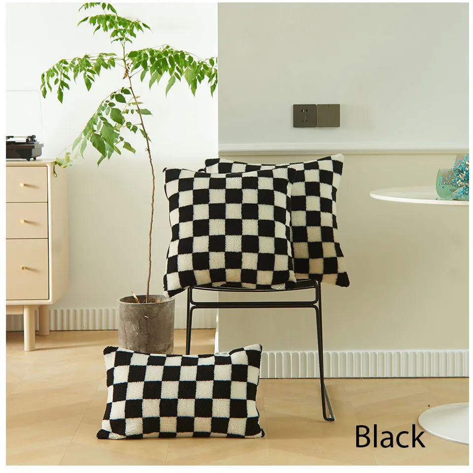 Checkered cushion covers - set of 2
