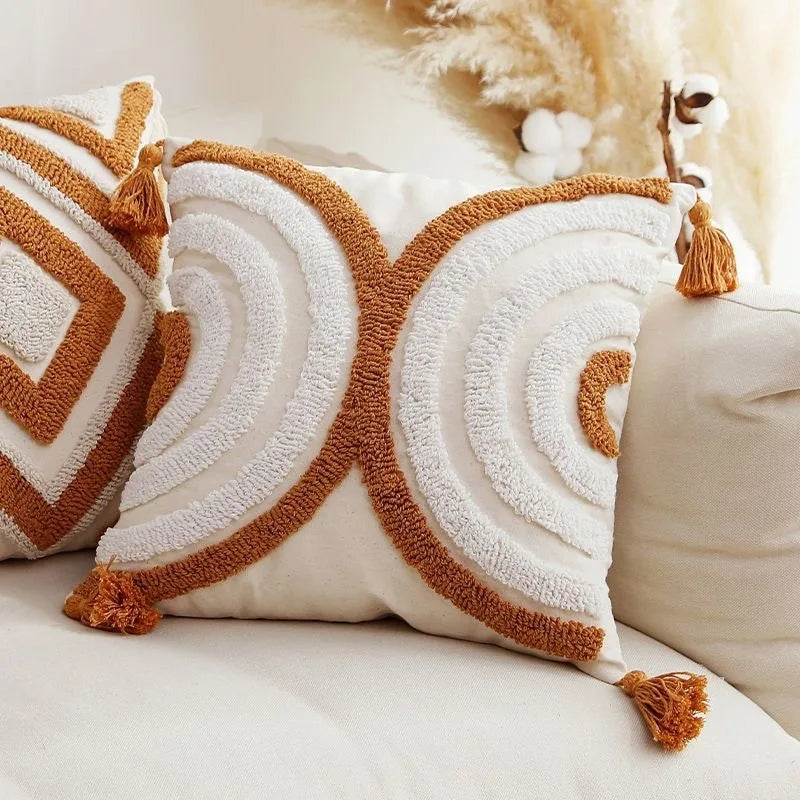 Bohemian Embroidered Tassel Cushion Cover