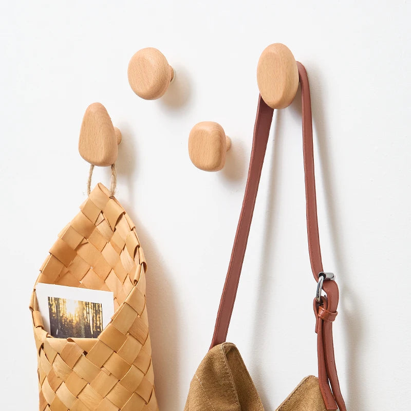 Pebble Shape Wooden Wall Hook