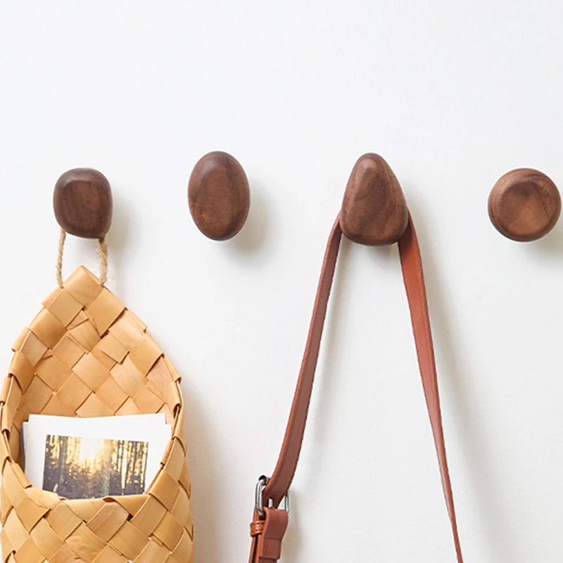 Pebble Shape Wooden Wall Hook