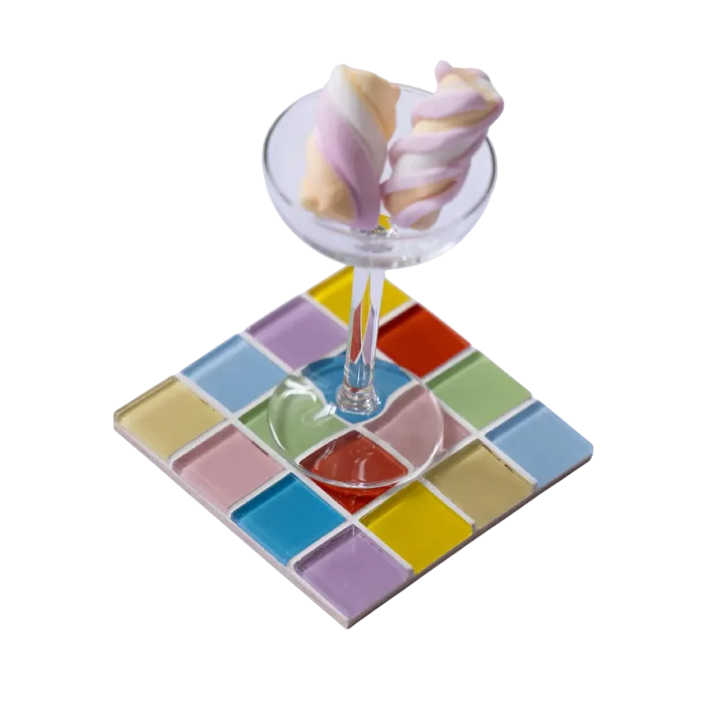 Mosaic glass style tile coaster