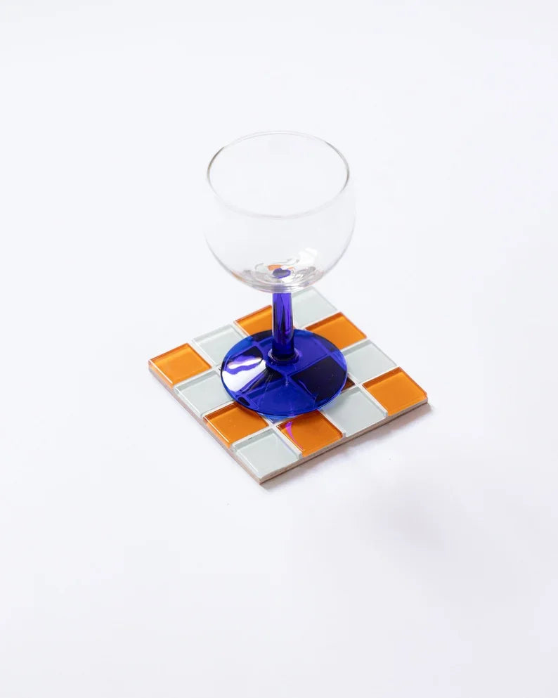 Mosaic glass style tile coaster