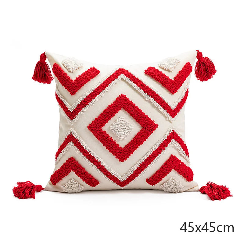 Bohemian Embroidered Tassel Cushion Cover
